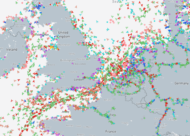 Marine Traffic EU overview