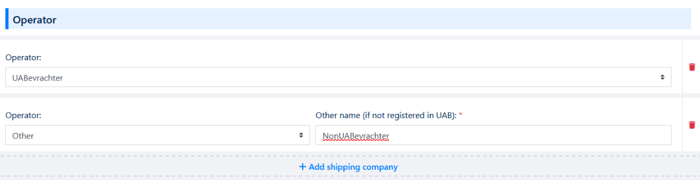 Multiple shipping companies