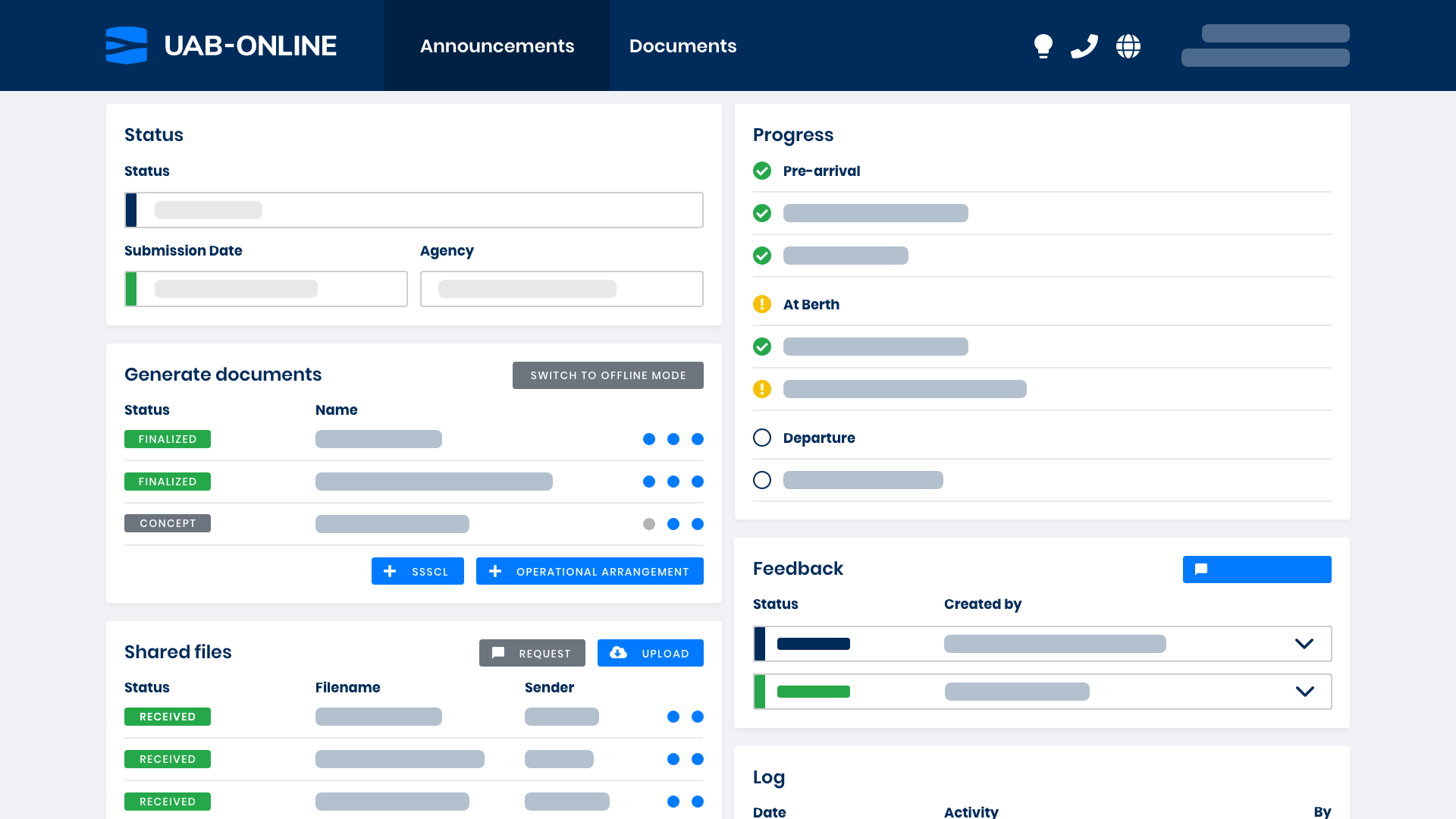 Beispiel einer Seeterminal-Dossierseite in unserer Softwarelösung terminal-optimierung-digitale-mittleilung-im-einsatz