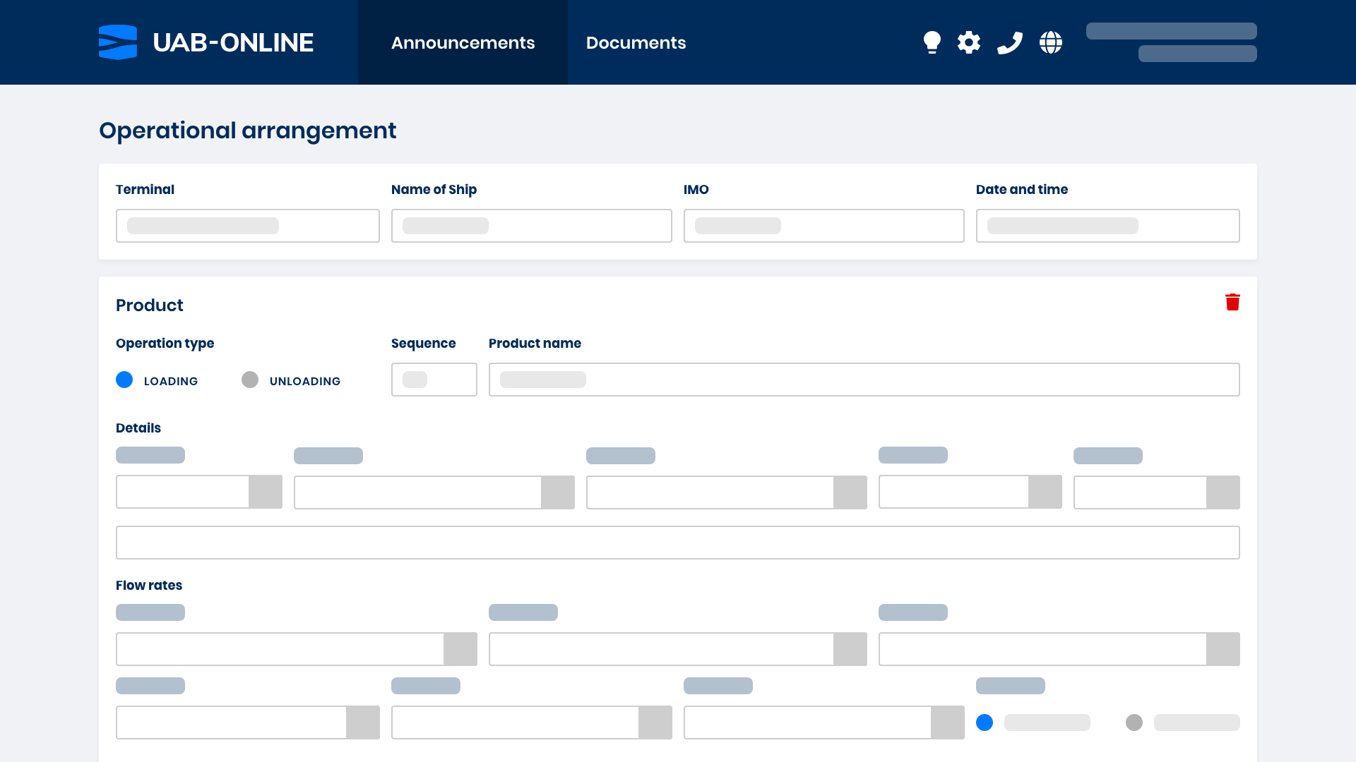 UAB - Form Operational arrangement